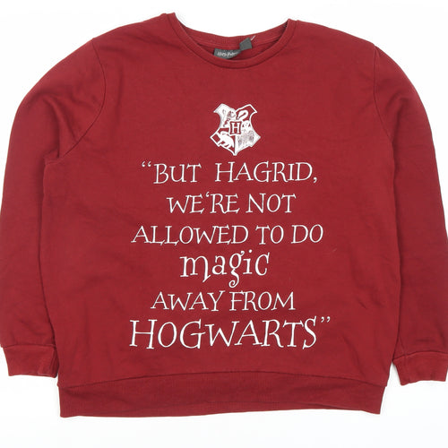 Harry Potter Unisex Adults Red Pullover Sweatshirt Size 16