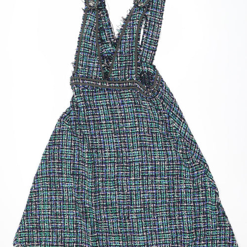 Zara Women Multicoloured Sleeveless Check Dress