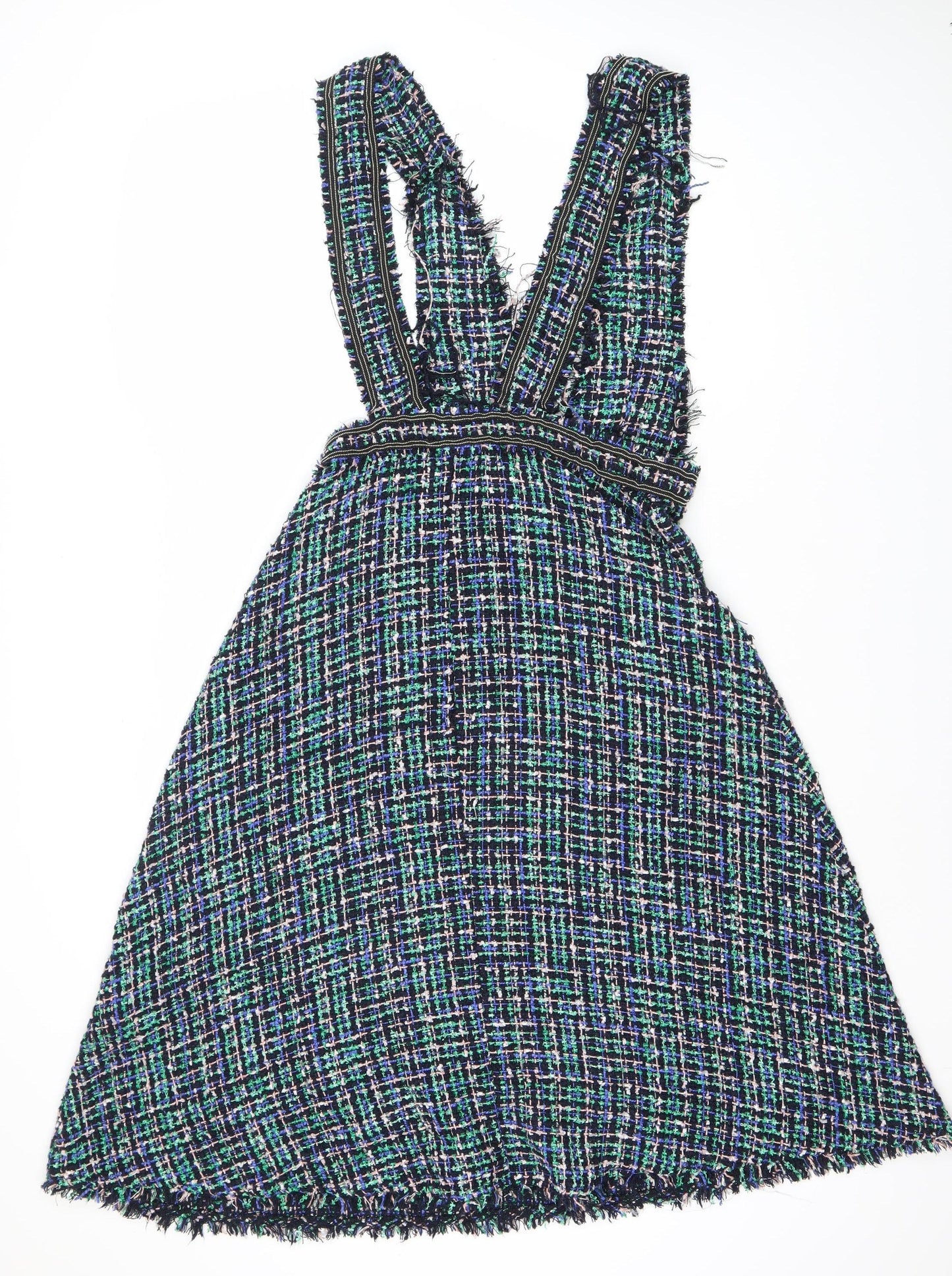 Zara Women Multicoloured Sleeveless Check Dress