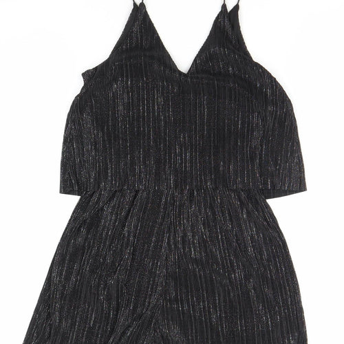 New Look Women's Black Size 8 Sleeveless Playsuit