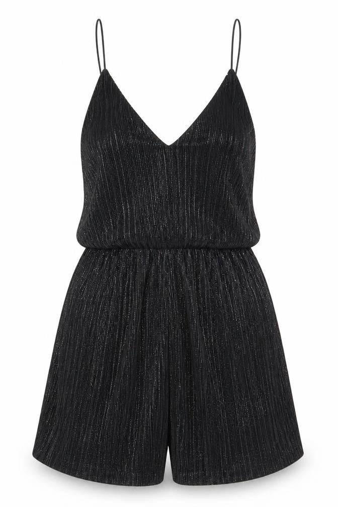 Front view of New Look Women's Black, size 8, Sleeveless Playsuit