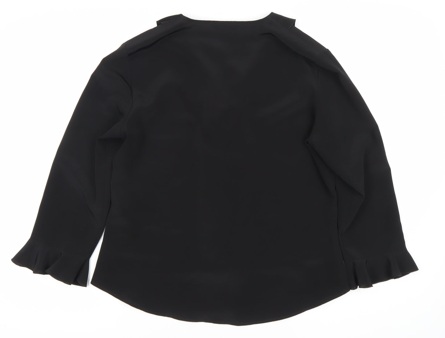 Berketex Women's Black Ruffle Blouse Size 14