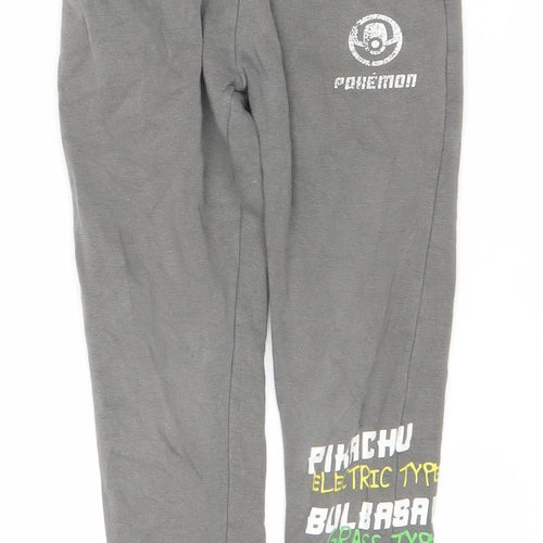 Pokémon Boys Grey Jogger Trousers 8 Years Cartoon Casual
