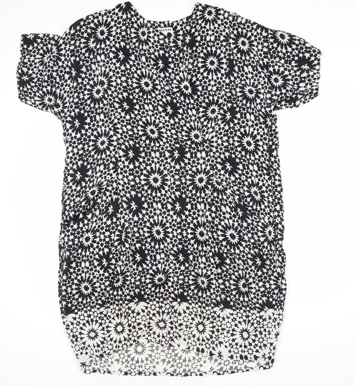 Whistles Women's Black White Geometric Dress UK 16