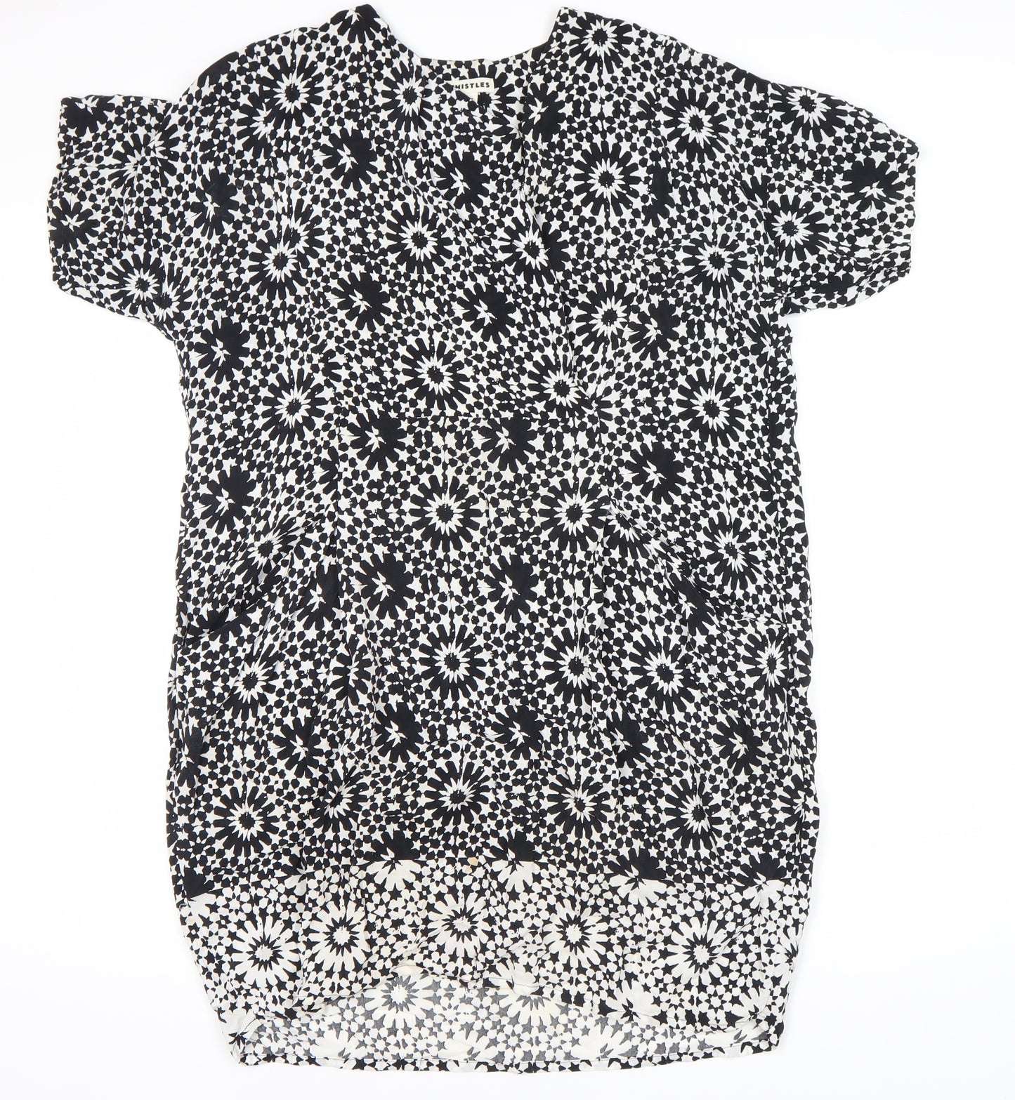 Whistles Women's Black White Geometric Dress UK 16