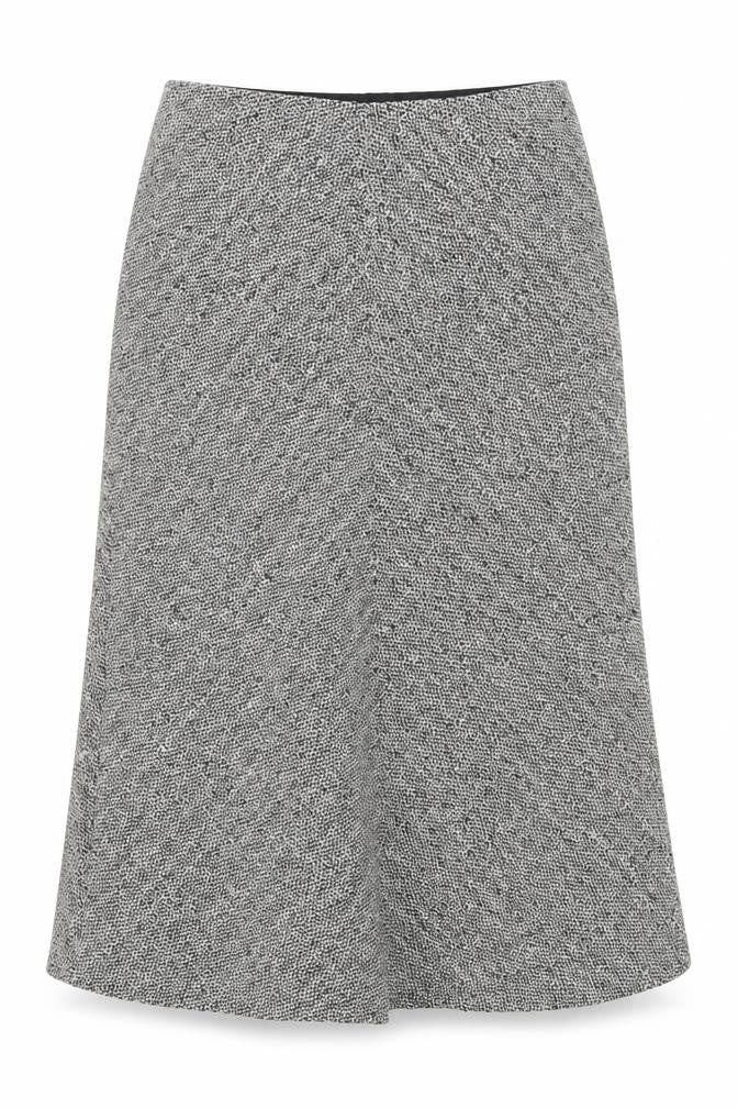 Front view of Viyella Petite Women's Grey Herringbone Skirt, size 12