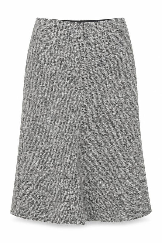 Front view of Viyella Petite Women's Grey Herringbone Skirt, size 12