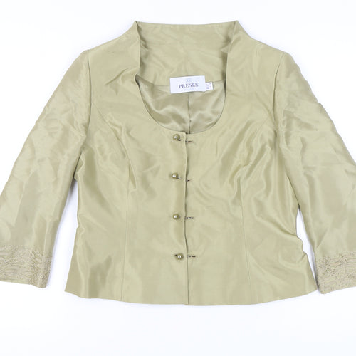 Presen de Luxe Beige Silk Women's Blazer Size 14