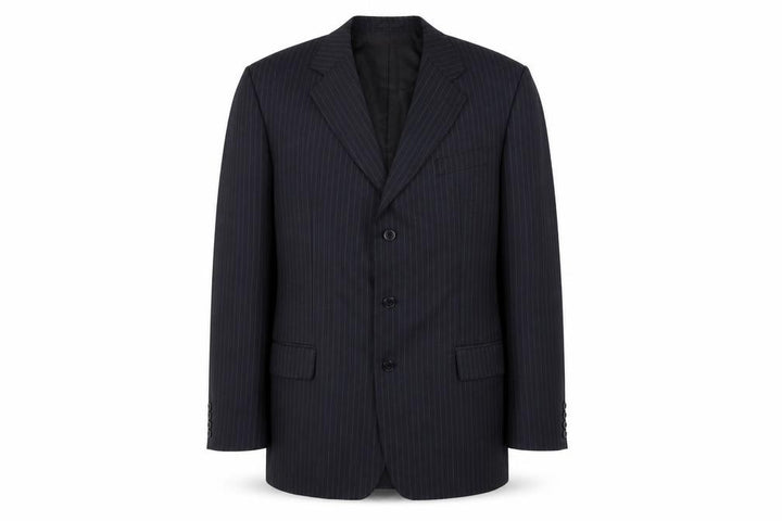 Pierre Cardin Men's Dark Blue Striped Classic Blazer, 44 R, Formal
