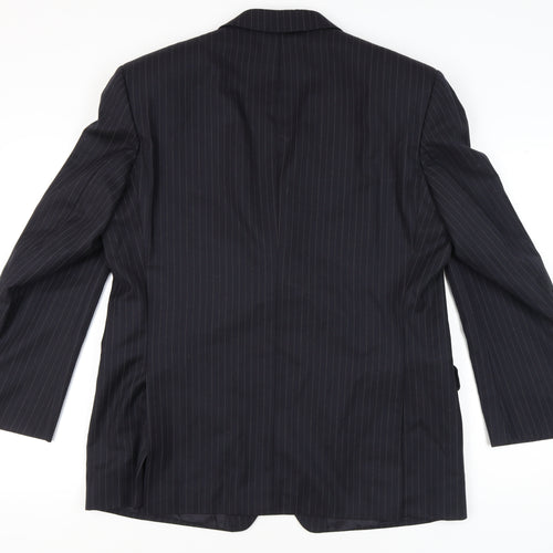 Pierre Cardin Men's Dark Blue Striped Classic Blazer, 44 R, Formal