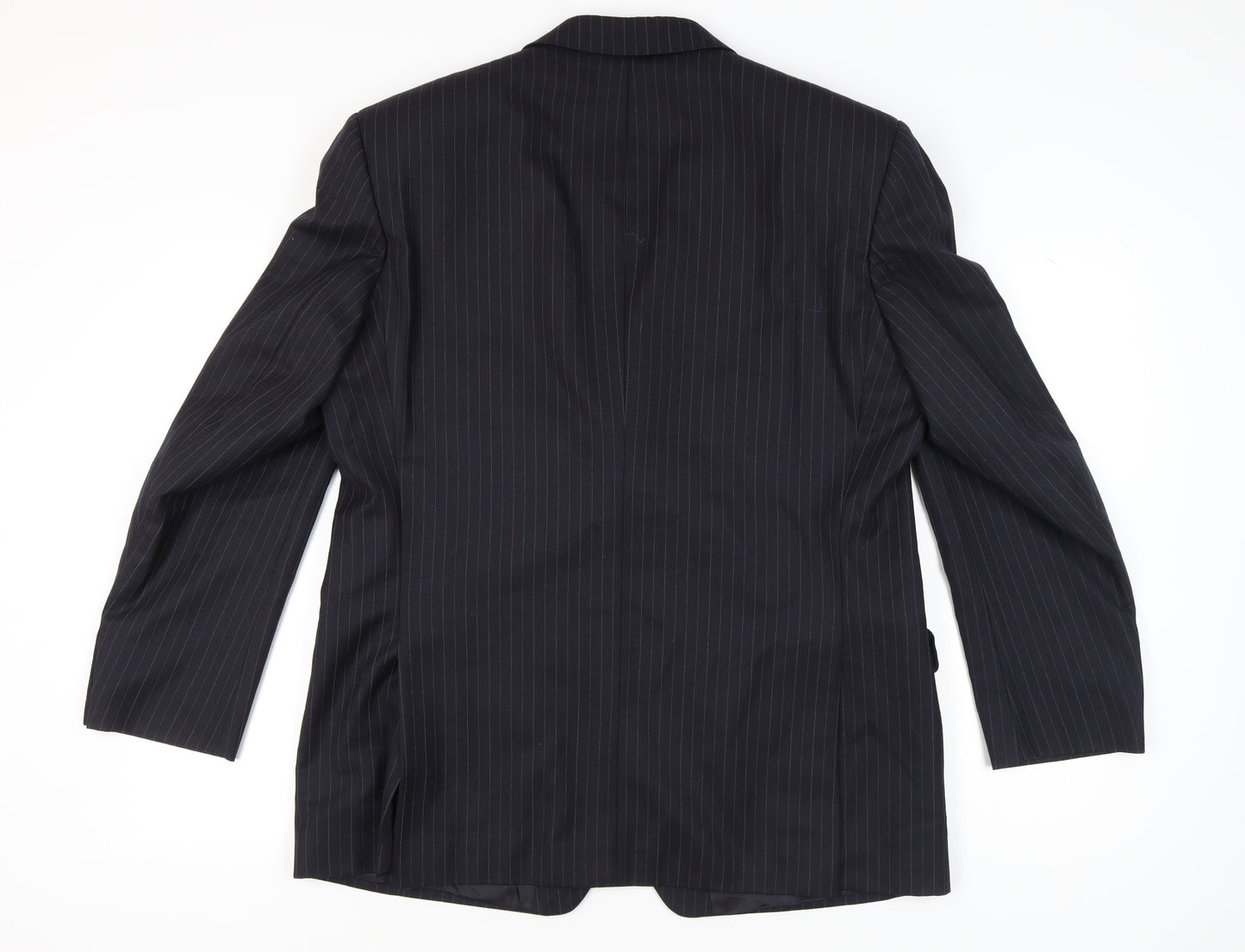 Pierre Cardin Men's Dark Blue Striped Classic Blazer, 44 R, Formal