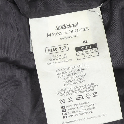 Marks and Spencer Men's Charcoal Suit Jacket, 44L, Formal