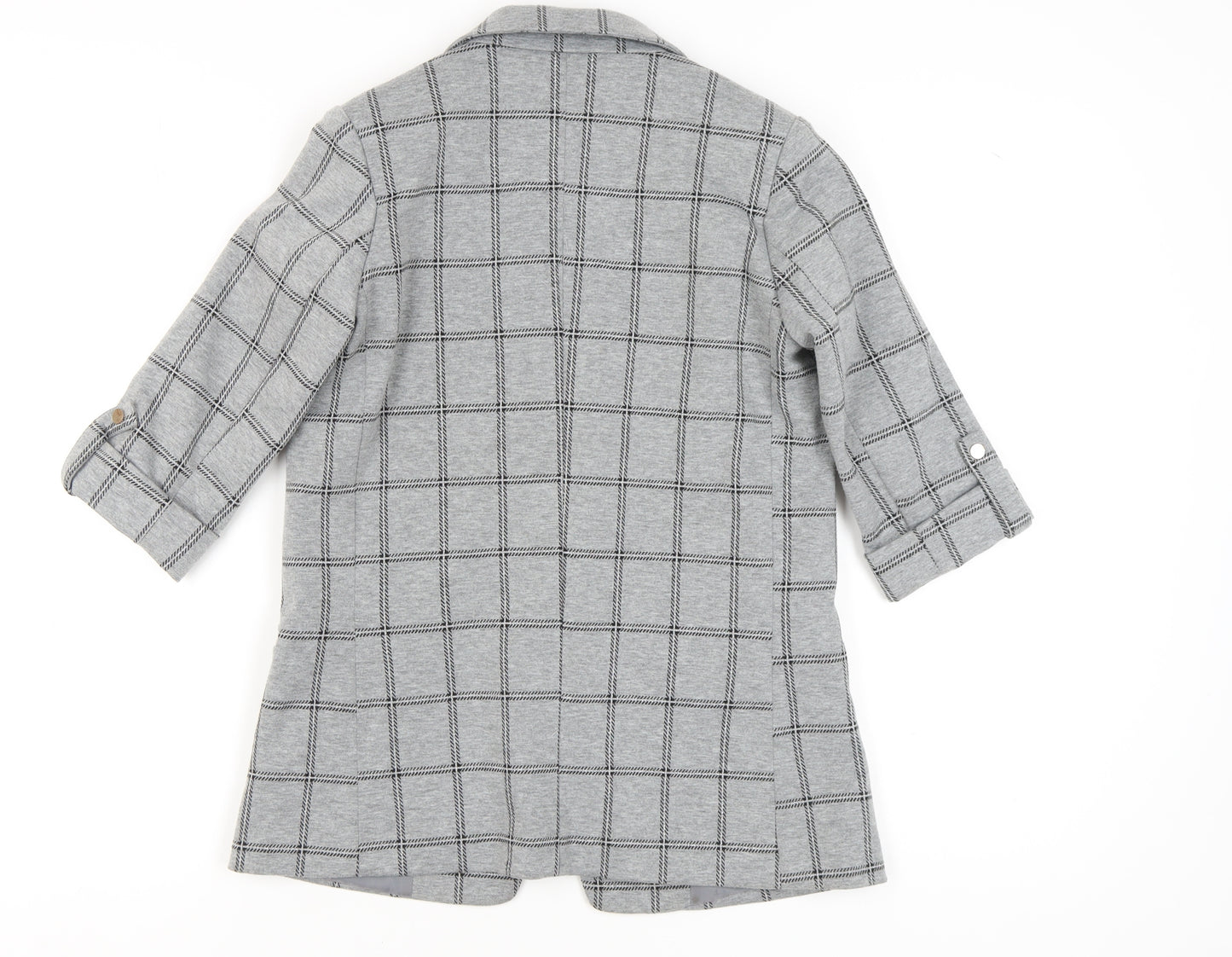 Mohito Women’s Grey Check Blazer, Size 4, 3/4 Sleeve