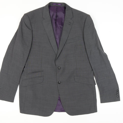 Marks and Spencer Men's Grey Wool Blazer, Size 44