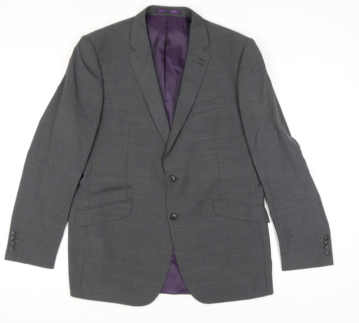 Marks and Spencer Men's Grey Wool Blazer, Size 44