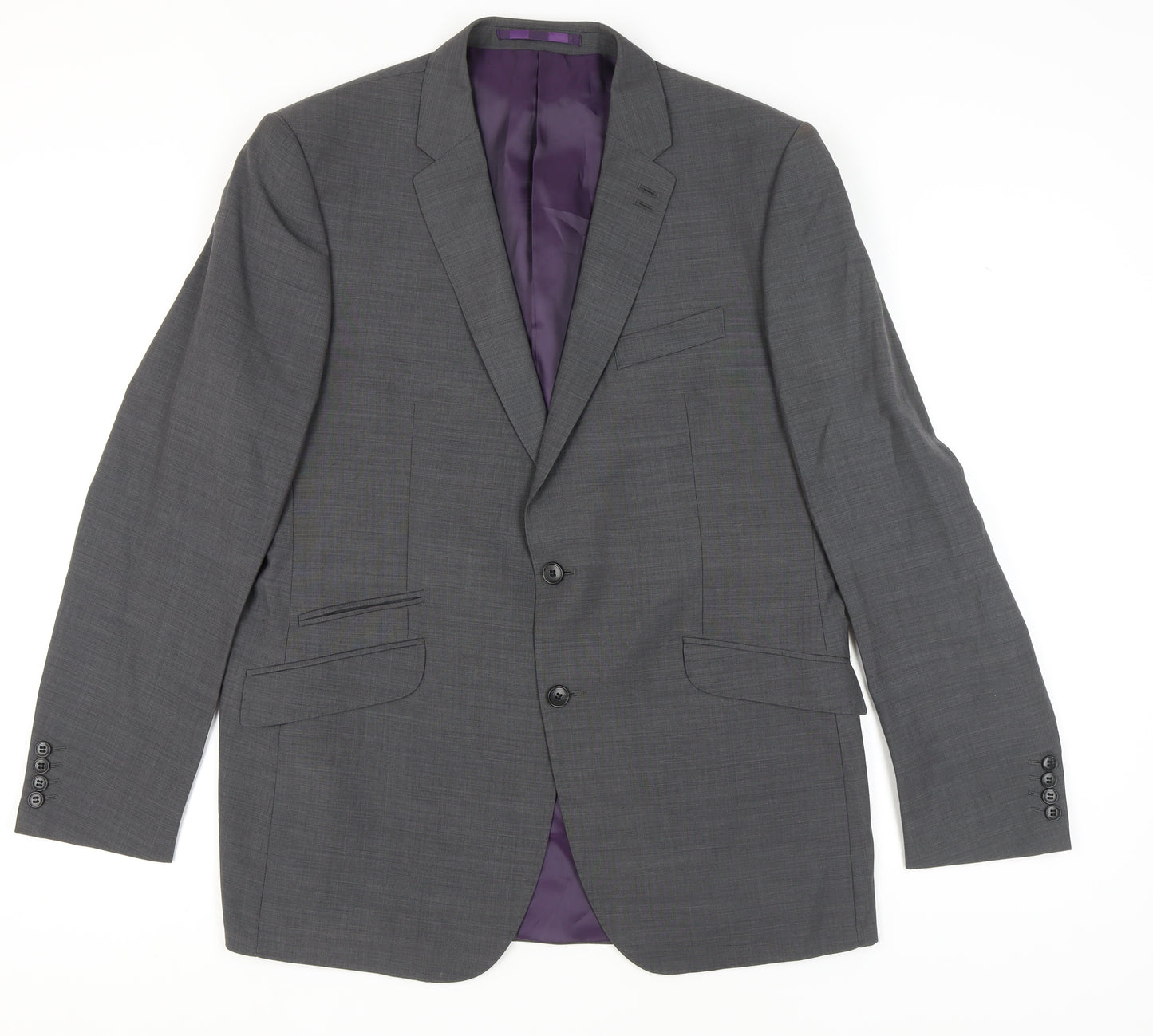 Marks and Spencer Men's Grey Wool Blazer, Size 44