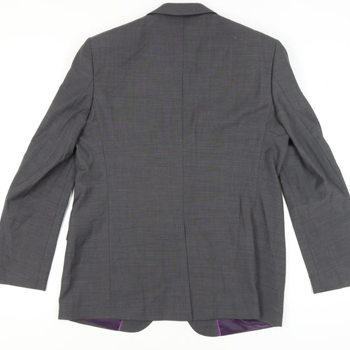 Marks and Spencer Men's Grey Wool Blazer, Size 44