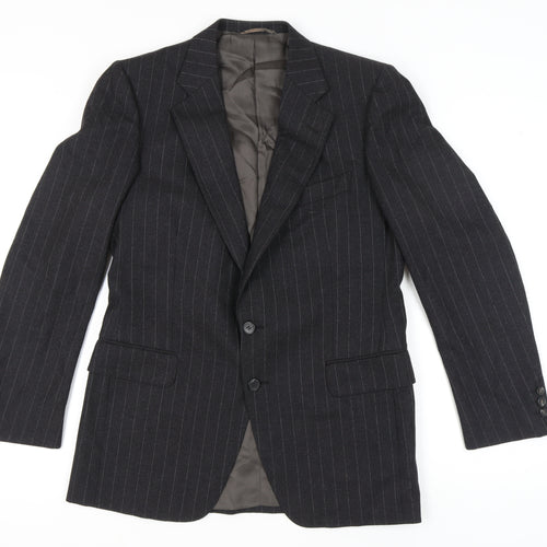 Sidi by git Men's Black Pinstripe Wool Blazer, Size UK 40R