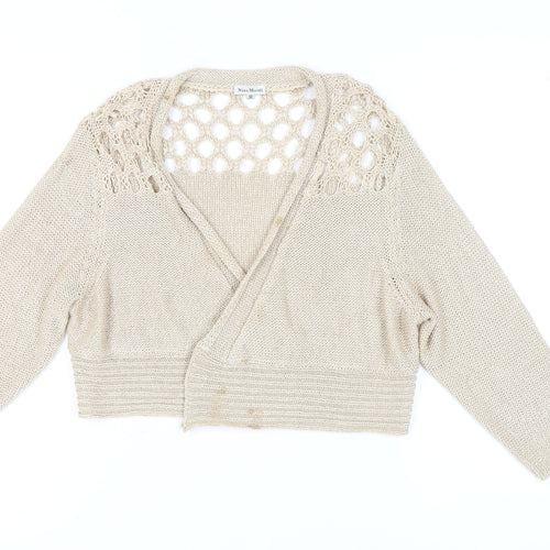 Nina Murati Women's Beige Wrap Jumper M Open-Knit