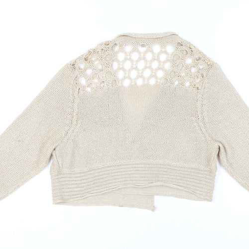 Nina Murati Women's Beige Wrap Jumper M Open-Knit