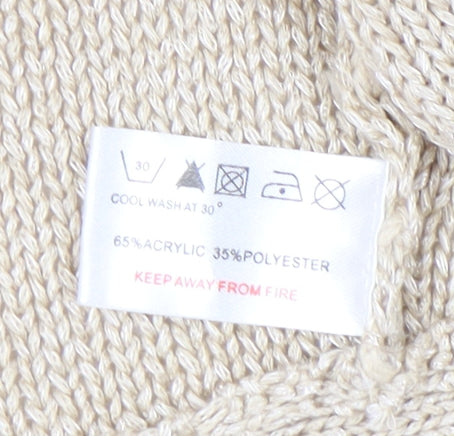 Nina Murati Women's Beige Wrap Jumper M Open-Knit