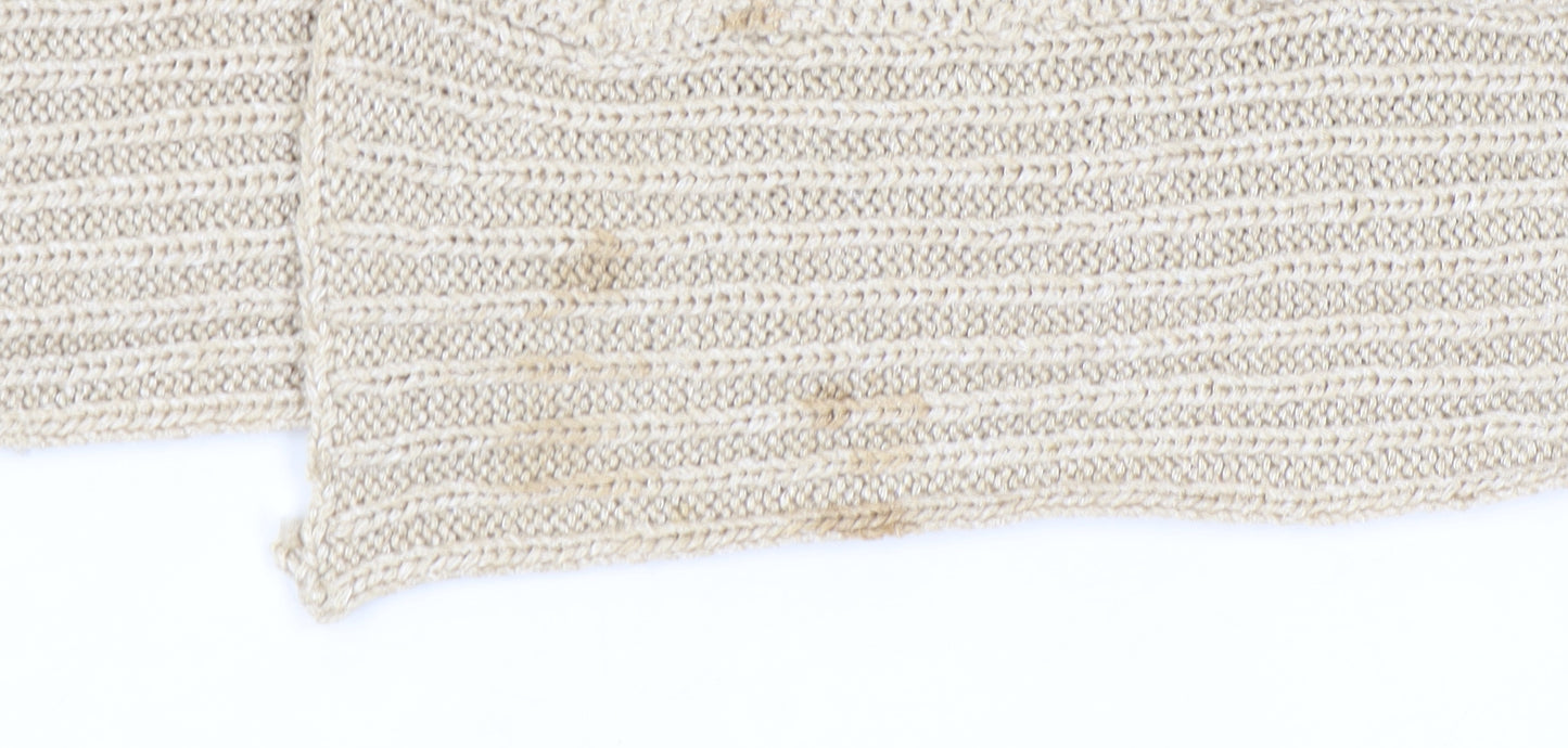 Nina Murati Women's Beige Wrap Jumper M Open-Knit