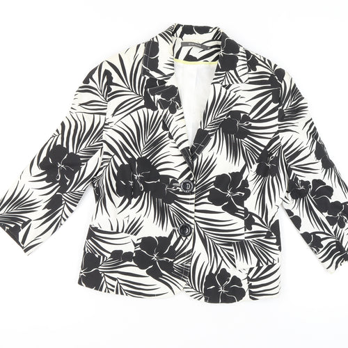 River Island Women's Black Floral Blazer Size 16