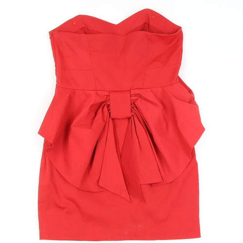 Oasis Women's Red Peplum Cocktail Dress Size 12