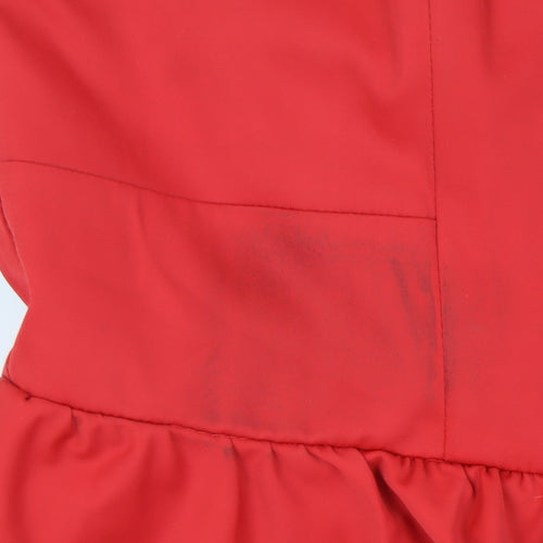 Oasis Women's Red Peplum Cocktail Dress Size 12