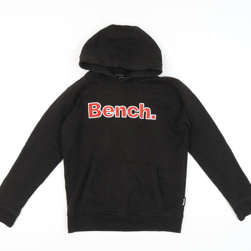 Bench Boys Black Hoodie, 11-12 Years, Pullover Style