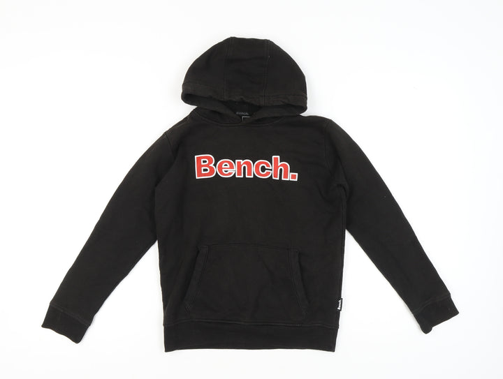 Bench Boys Black Hoodie, 11-12 Years, Pullover Style