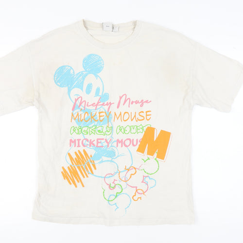 Disney Mickey Mouse Unisex White T-Shirt Size 10