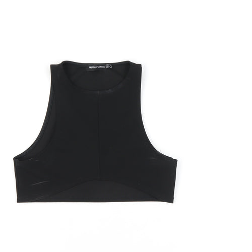 PRETTYLITTLETHING Women's Black Slim Tank UK 10, Casual Summer