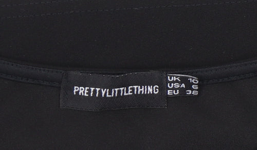 PRETTYLITTLETHING Women's Black Slim Tank UK 10, Casual Summer