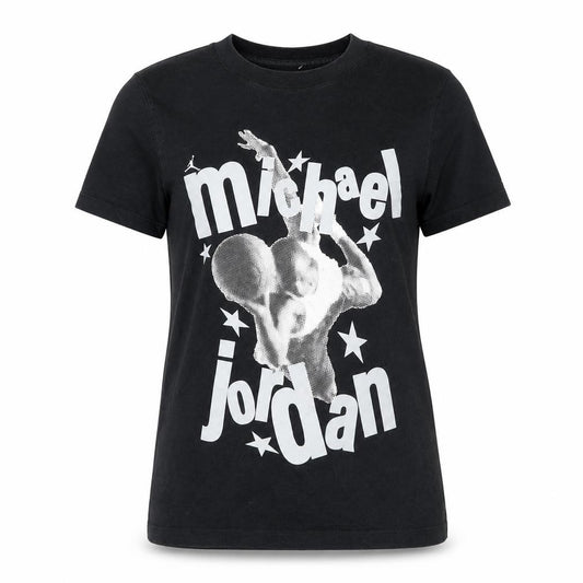 Front view of Jordan Black XS Graphic T-Shirt Crew Neck unisex adults