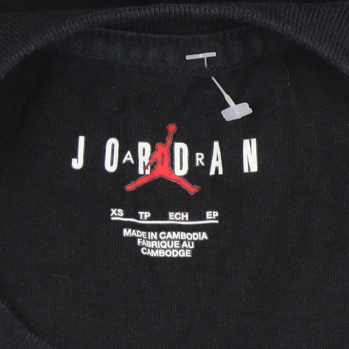 Jordan Black XS Graphic T-Shirt Crew Neck Unisex Adults