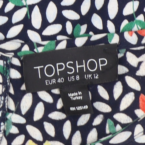 Topshop Women's Multicoloured Floral Dress Size 12