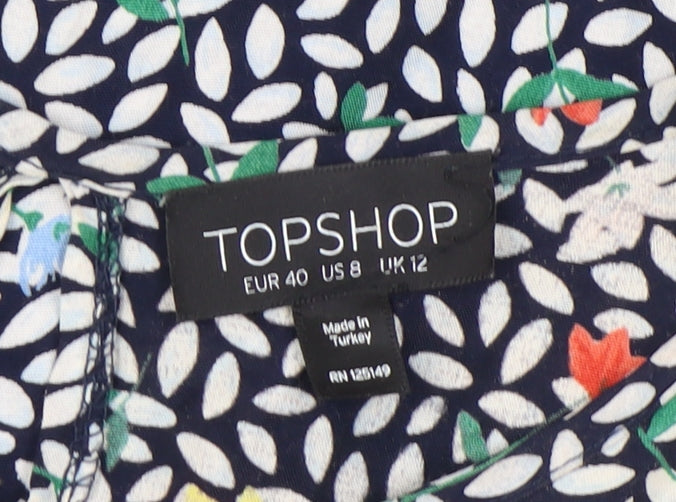 Topshop Women's Multicoloured Floral Dress Size 12