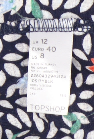 Topshop Women's Multicoloured Floral Dress Size 12