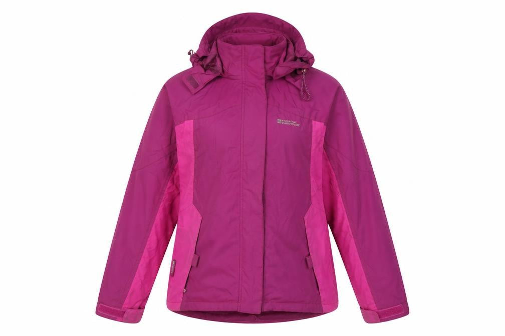 Front view of Mountain Warehouse Women's Purple 3-in-1 Jacket, size 14