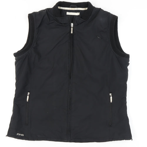 Ping Women's Black Waistcoat Size 14, Full Zip Casual Vest
