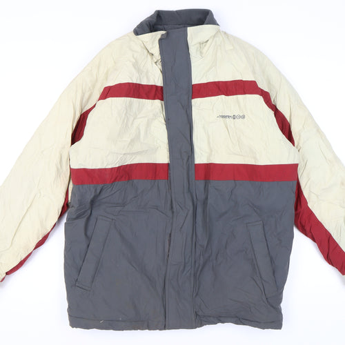 TOG24 Men's Grey Red Beige Puffer Jacket L