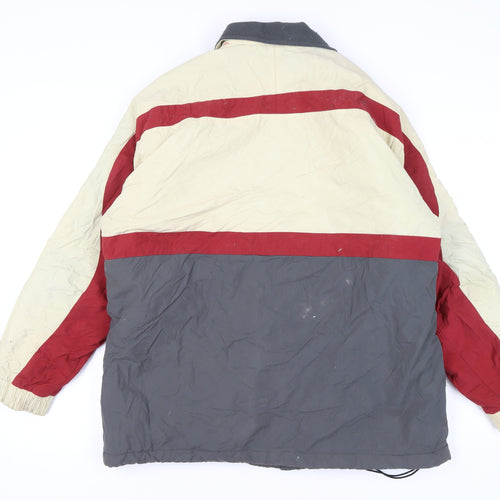 TOG24 Men's Grey Red Beige Puffer Jacket L
