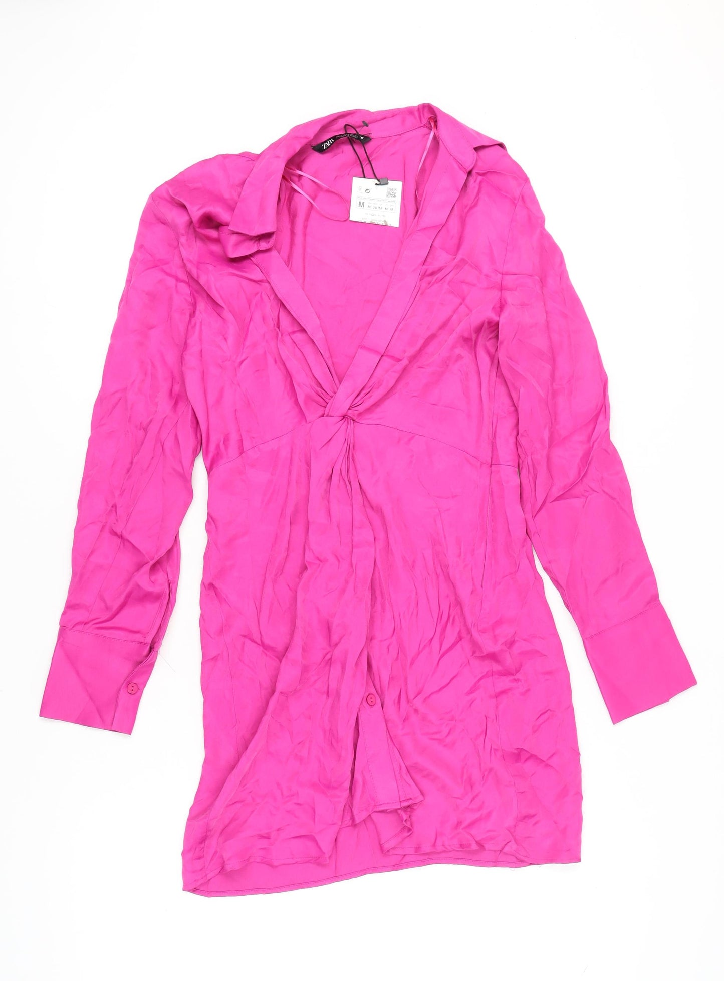 Zara Women's Pink Long Sleeve Dress Size 12