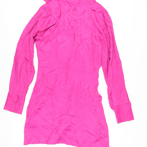 Zara Women's Pink Long Sleeve Dress Size 12