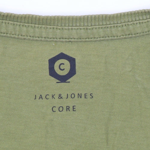 Jack & Jones Men's Green Graphic T-Shirt XL
