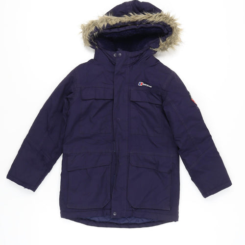 Berghaus Boys Blue Parka Coat, Size 9-10 Years, Hooded