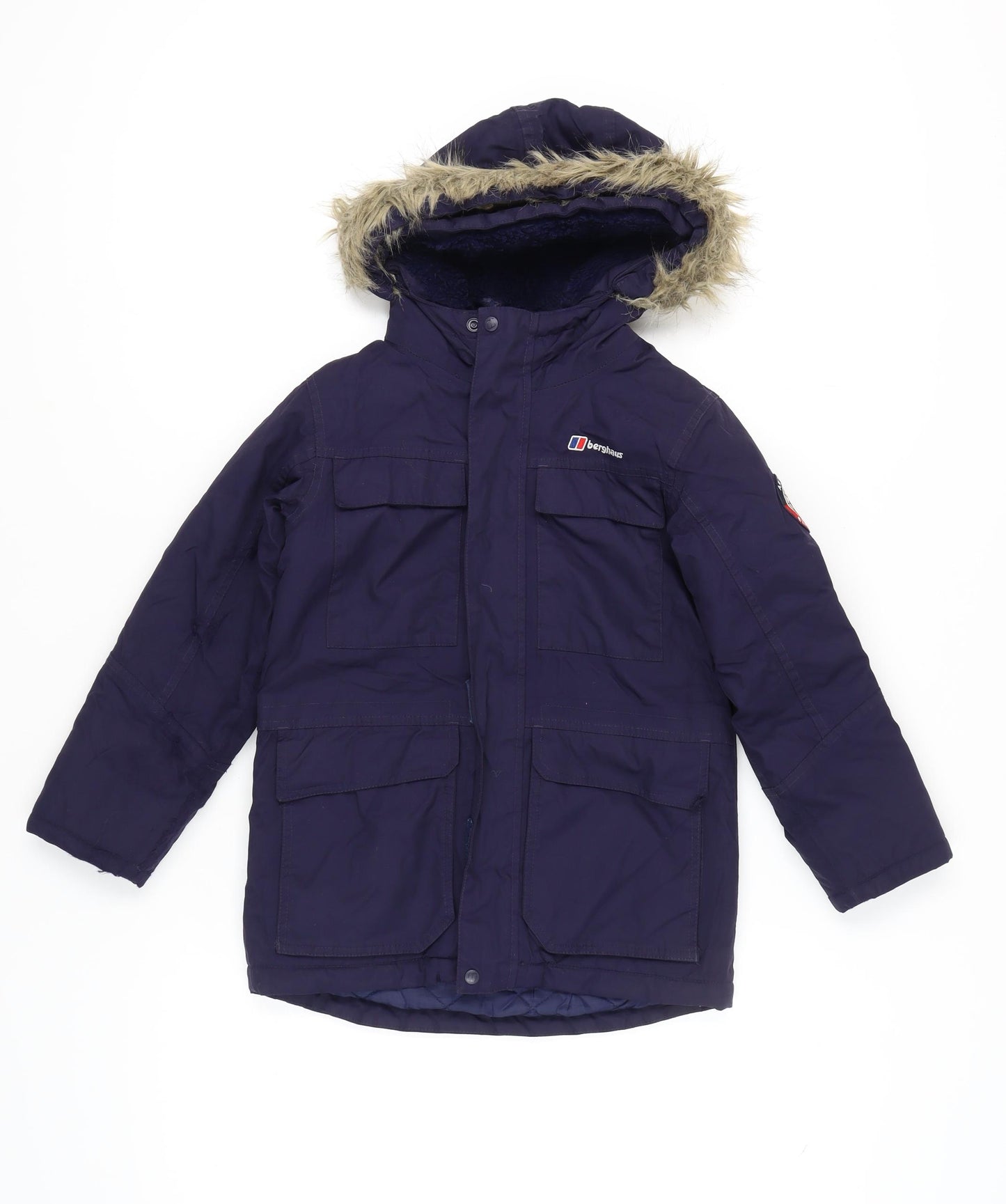 Berghaus Boys Blue Parka Coat, Size 9-10 Years, Hooded