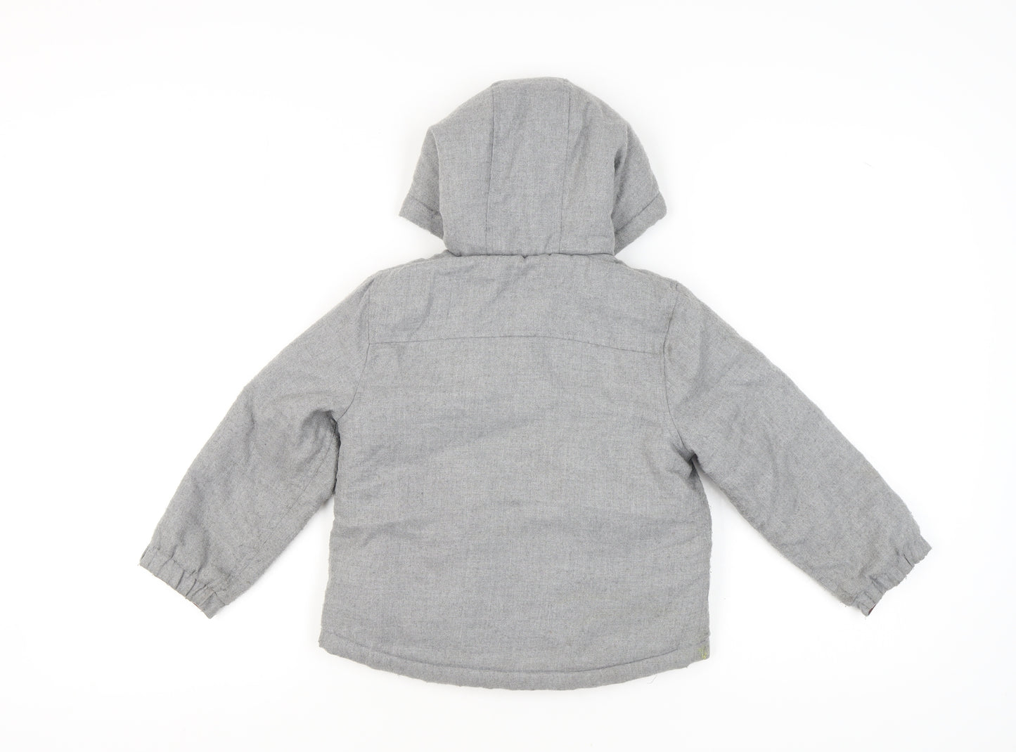 The Little White Company Boys Grey Hooded Puffer Jacket 5-6 Years