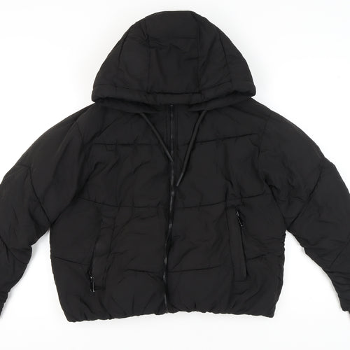 Zara Women's Black Puffer Jacket, Size S